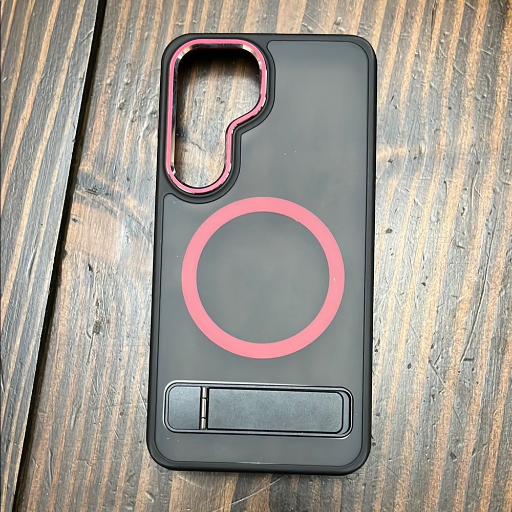 Black and Pink Phone Case with Stand